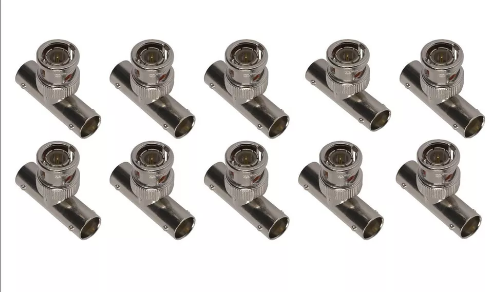 100PCS BNC T Connector 1 BNC Male to 2 BNC Female, Video Splitter Adapter (image for) 100PCS BNC T Connector 1 BNC Male to 2 BNC Female, Video Splitter Adapter